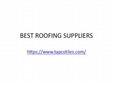 best roof tile suppliers