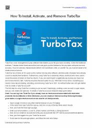 How To Install, Activate, and Remove TurboTax