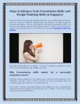 Tips to Enhance Your Presentation Skills and Design Thinking Skills in Singapore PowerPoint PPT Presentation