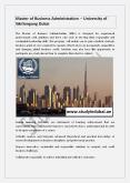 Master of Business Administration – University of Wollongong Dubai PowerPoint PPT Presentation