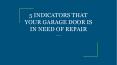 5 INDICATORS THAT YOUR GARAGE DOOR IS IN NEED OF REPAIR PowerPoint PPT Presentation