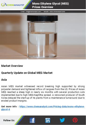 Mono Ethylene Glycol (MEG) Prices, News, Database, Trend | ChemAnalyst