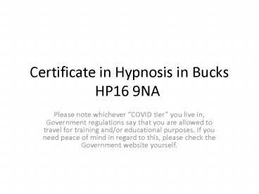 Hypnosis and Regression