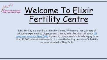 Best Infertility Clinic in Delhi- Elixir Fertility