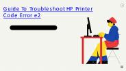 Guide To Troubleshoot HP Printer Code Error e2