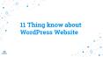 11 Thing know about Wordpress Website