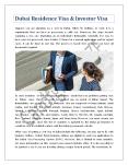 Dubai Residence Visa & Investor Visa PowerPoint PPT Presentation