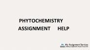Phytochemistry Assignment Help In Australia