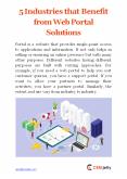 5 Industries that Benefit from Web Portal Solutions PowerPoint PPT Presentation