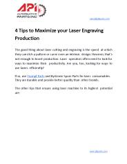 4 Tips to Maximize your Laser Engraving Production