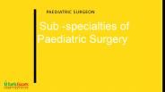 Subspecialties of Paediatric Surgery?