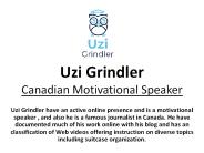 Uzi Grindler Canadian Motivational Speaker