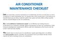 AIR CONDITIONER MAINTENANCE CHECKLIST PowerPoint PPT Presentation