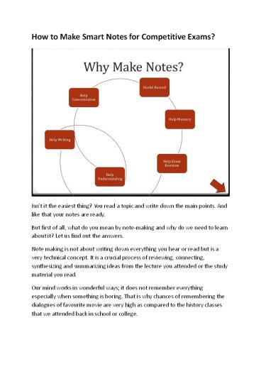 How to make smart notes for competitive exams