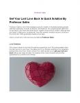 Get Your Lost Love Back In Quick Solution by Professor Salim PowerPoint PPT Presentation