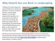 Why Should You use Rock in Landscaping?