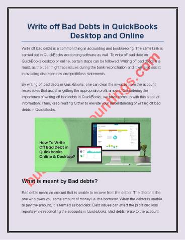 Write off bad debts in QuickBooks desktop and online