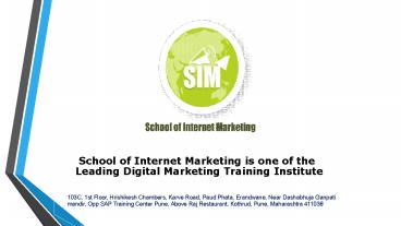 SIM is the best digital marketing course training in Pune with placement assistance