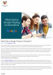 What Role Is Google Playing In Education?