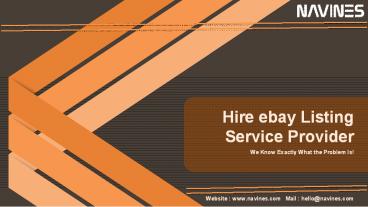 Hire ebay Listing Service Provider - Navines