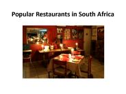 Popular Restaurants in South Africa