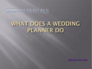 WHAT DOES A WEDDING PLANNER DO?