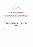 How to Choose Shirts for Men PowerPoint PPT Presentation