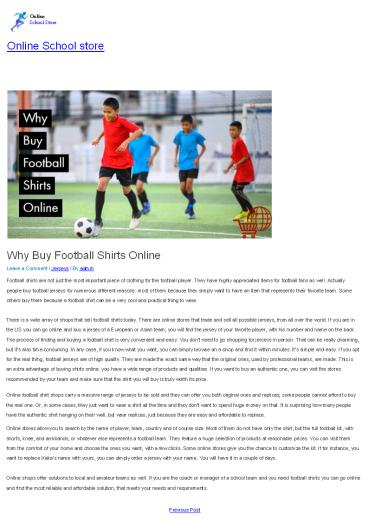 Why Buy Football Shirts Online