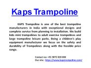Trampoline manufacturer India