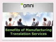Benefits of Manufacturing Translation Services