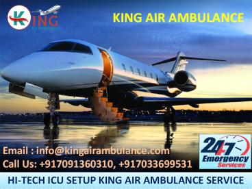 Choose Best Air Ambulance Service in Kolkata and Chennai by King Ambulance
