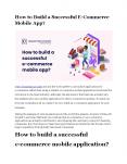 7 Effective Steps to Build a Successful e-Commerce Mobile App PowerPoint PPT Presentation
