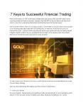 7 Keys to Successful Financial Trading PowerPoint PPT Presentation