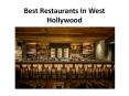 Best Restaurants In West Hollywood PowerPoint PPT Presentation