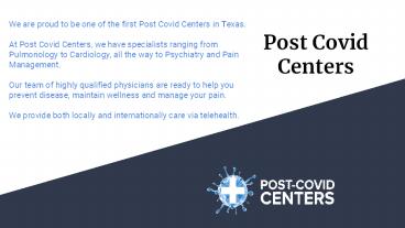 Post Covid Centers