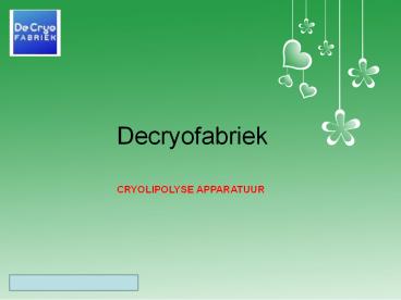 Opleiding cryolipolyse | Decryofabriek