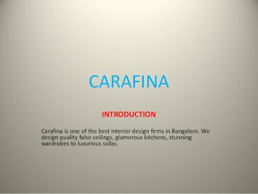 Interior Designers in Bangalore | Best Interior Designer | Carafina