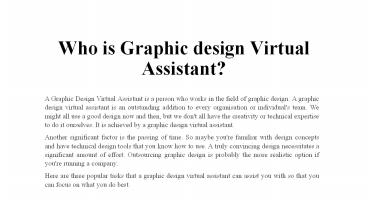 who is graphic design virtual assistant?