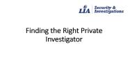 Finding the Right Private Investigator