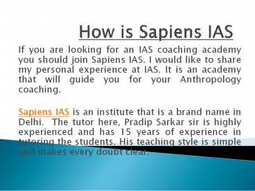 Anthropology optional online coaching