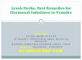 Ayush Herbs: Best Remedies for Hormonal Imbalance in Females PowerPoint PPT Presentation
