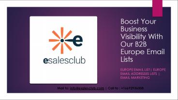 Europe Business Email List | Europe Email Addresses list