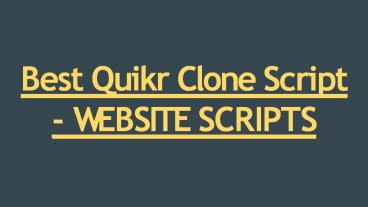 Best Quikr Clone Script - WEBSITE SCRIPTS