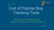 List of popular bug tracking tools