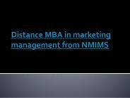 distance MBA in Marketing Management from NMIMS