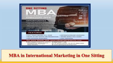 MBA in International Marketing in One Sitting