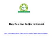 Best Hand Sanitizer Testing in Chennai