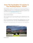 Some The Top Qualities To Look For In Your Wedding Planner – WCWV PowerPoint PPT Presentation