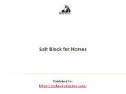 Salt Block for Horses