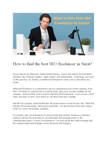 5 things you must know before hiring SEO Freelancer in Surat.